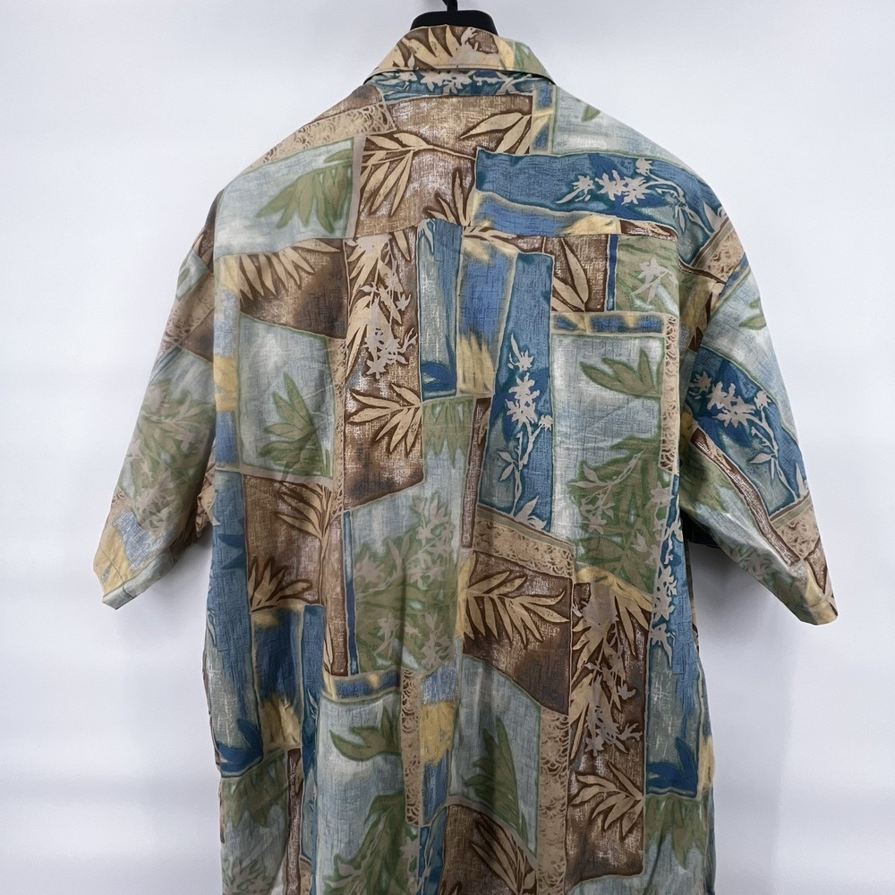 Vintage 90s Tori Richard Honolulu Hawaiian Shirt L Cotton Lawn Patchwork Floral - Picture 13 of 16